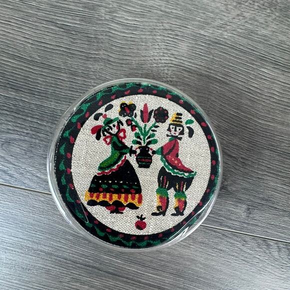 Vintage Parisian Prints Linen on Rubber Coasters Set of 7 Coasters - Picture 3 of 10